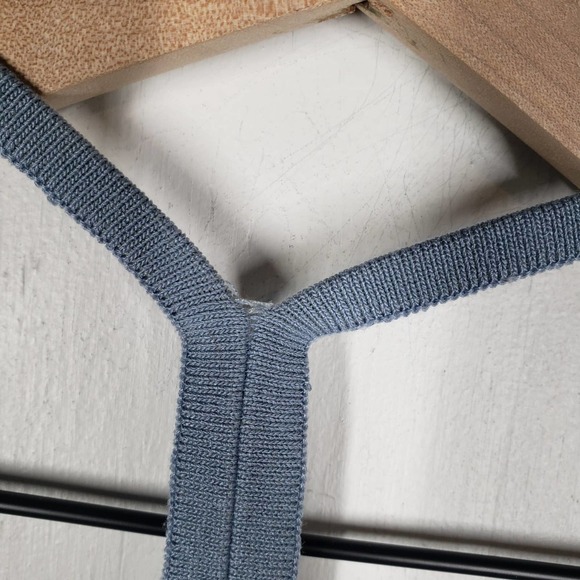 Wayf 98 Alicia T-Strap Sweater Knit Bodysuit M Blue - Picture 8 of 13